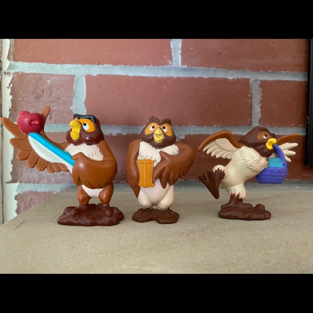 Disney OWL Winnie The Pooh PVC Figures Vintage Cake Topper Figure Lot of 3